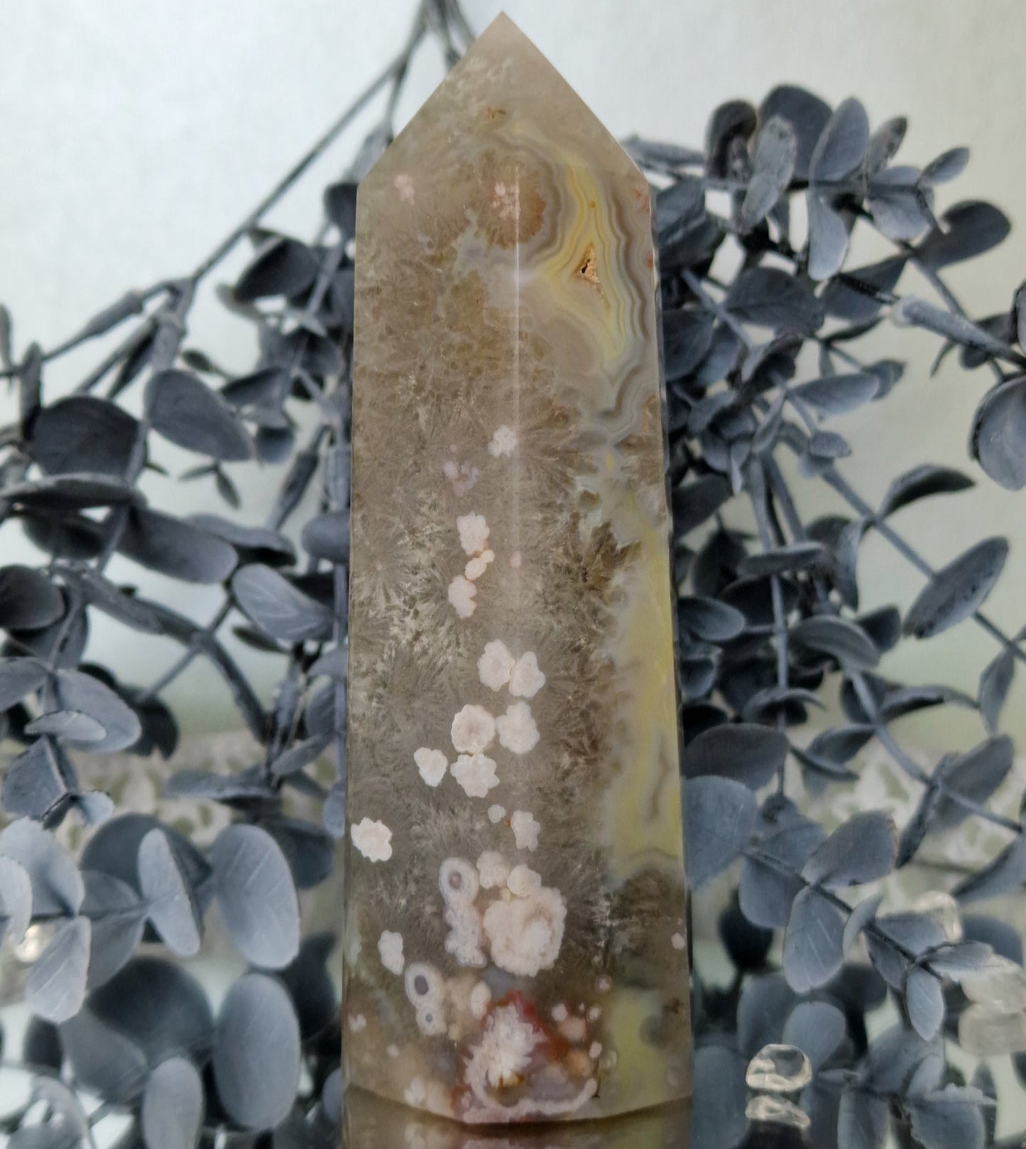 Grüner Amethyst - Blumenachat Turm