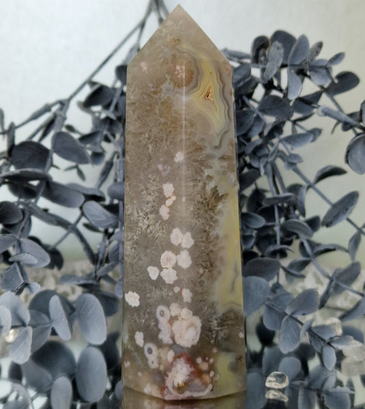 Grüner Amethyst - Blumenachat Turm