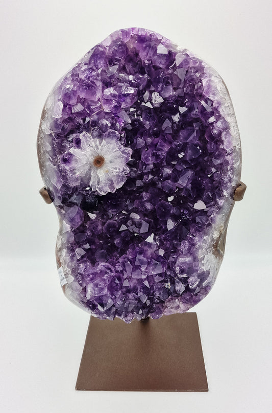 Amethyst mit weisser Stalaktit Blume