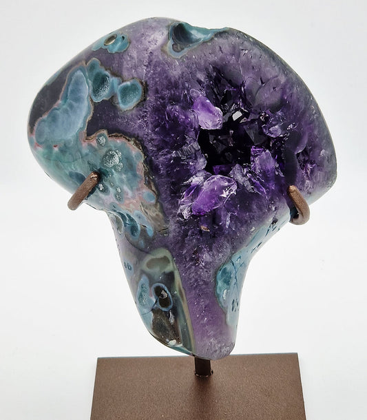 Amethyst mit grün- rosa Jaspis