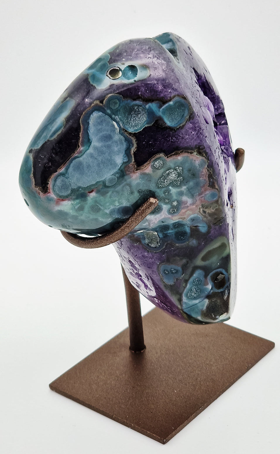 Amethyst mit grün- rosa Jaspis