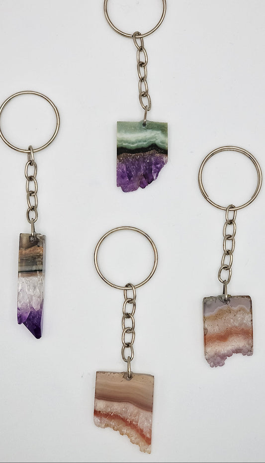 Amethyst-Achat Schlüsselanhänger – Mystery