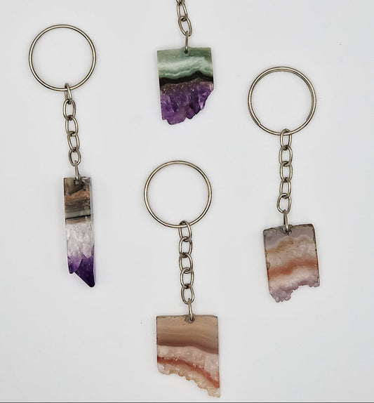 Amethyst-Achat Schlüsselanhänger – Mystery