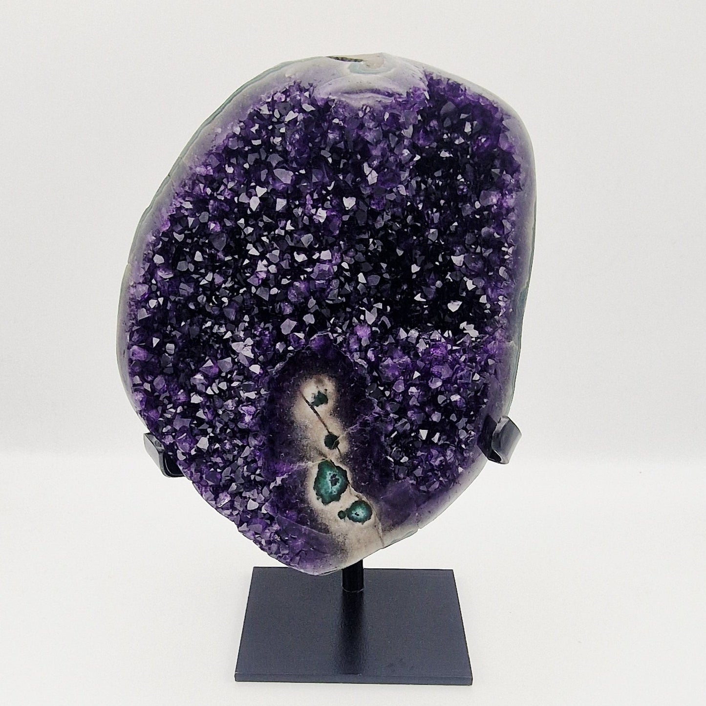 Amethyst mit grünem Stalaktit